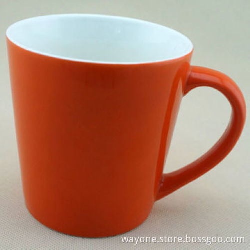 Fine China Mugs, Comes in Red, Blue Outside Glazed Colors, Ideal for Promotional Purposes/FDA-passed